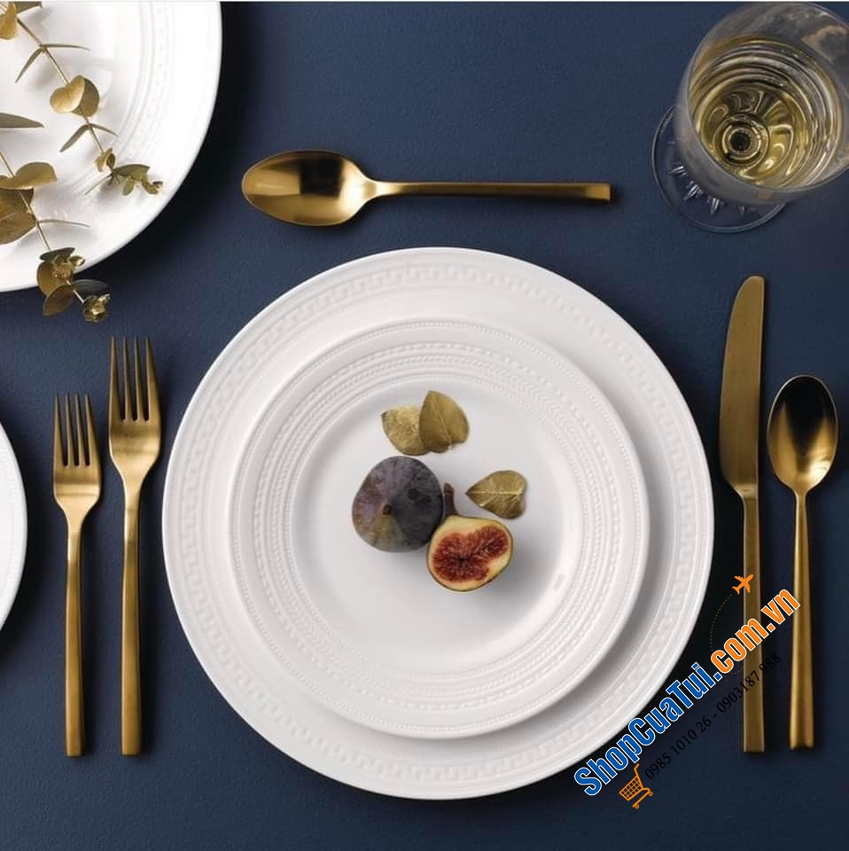 SET 16 món Bát, đĩa, cốc WEDGWOOD sứ xương Intaglio hoạ tiết Hoàng Gia Anh bestseller - SẮC TRẮNG HOÀN HẢO CHO MỌI SỰ KẾT HỢP NGẪU HỨNG