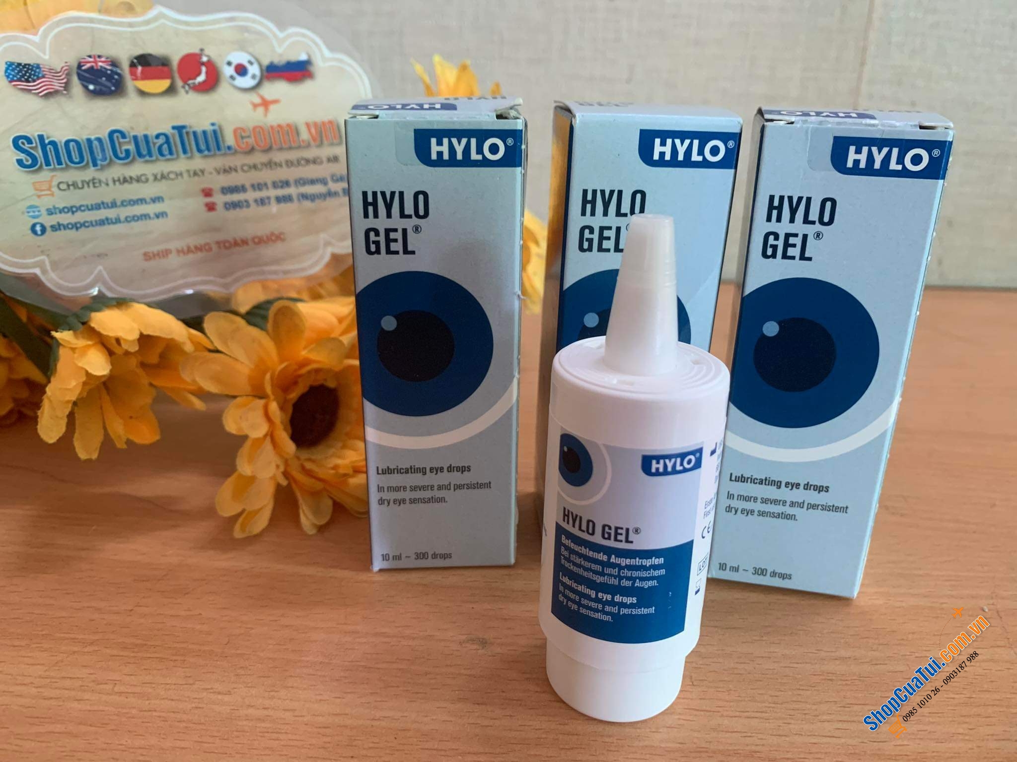 Thuốc nhỏ mắt Hylo Comod.   Lọ 10ml 300 giọt - Thuốc nhỏ mắt Hylo Gel có tác dụng tăng cường dưỡng ẩm, bôi trơn bề mặt mắt đối với trường hợp khô mắt nặng và kéo dài