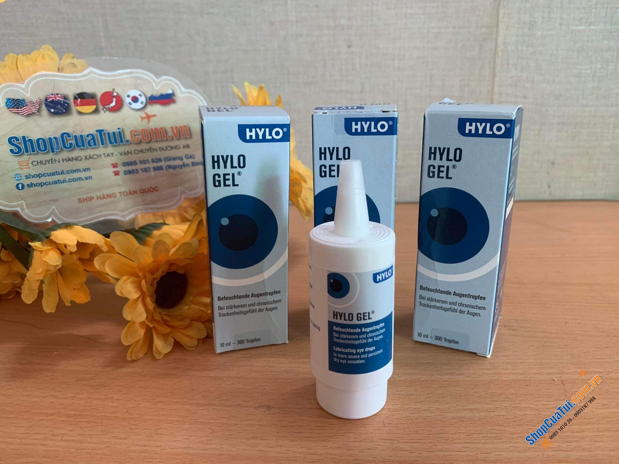 Thuốc nhỏ mắt Hylo Comod.   Lọ 10ml 300 giọt - Thuốc nhỏ mắt Hylo Gel có tác dụng tăng cường dưỡng ẩm, bôi trơn bề mặt mắt đối với trường hợp khô mắt nặng và kéo dài