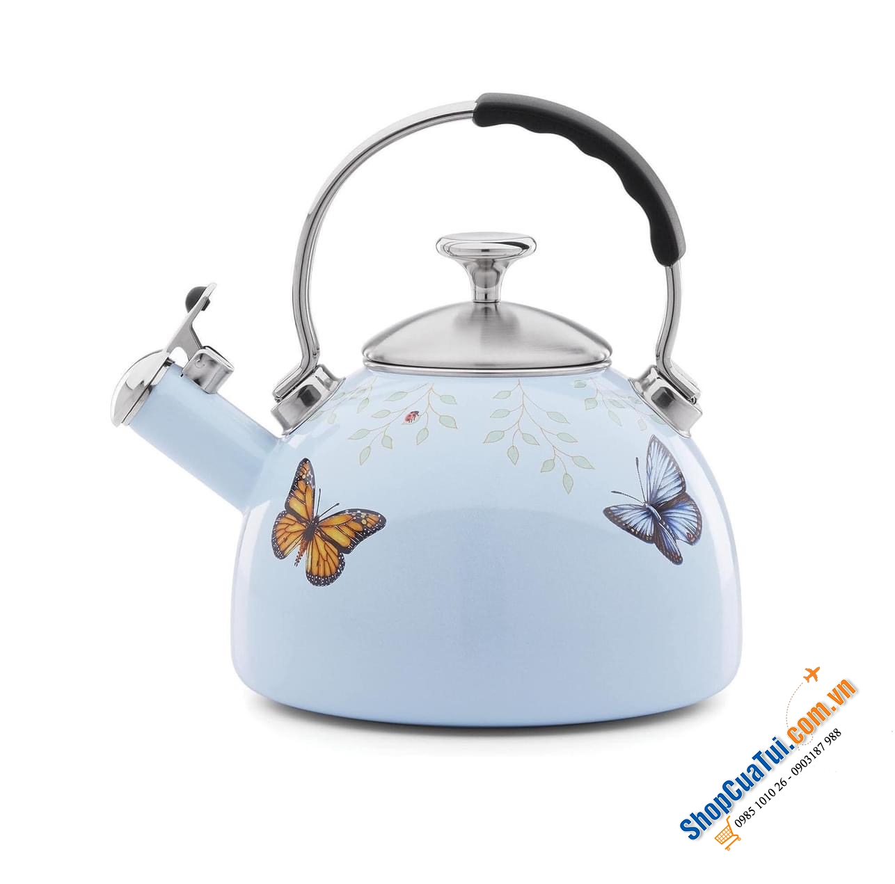 Ấm đun bếp từ thổi sáo Lenox Butterfly Meadow 1,9 lít hoạ tiết vườn xuân sinh động