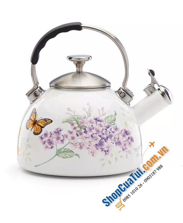 Ấm đun bếp từ thổi sáo Lenox Butterfly Meadow 1,9 lít hoạ tiết vườn xuân sinh động