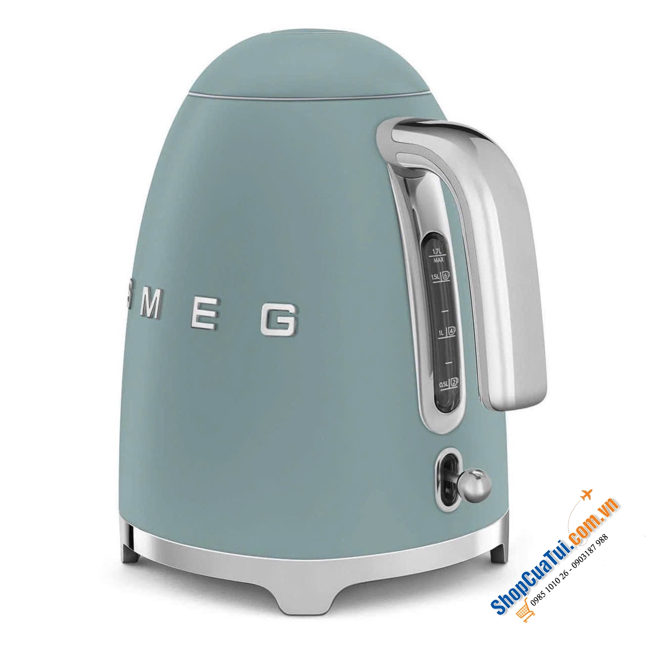 Ấm siêu tốc SMEG KLF03EGMEU Emerald Green 1,7 Lít - Màu xanh ngọc - Màu mới của hãng