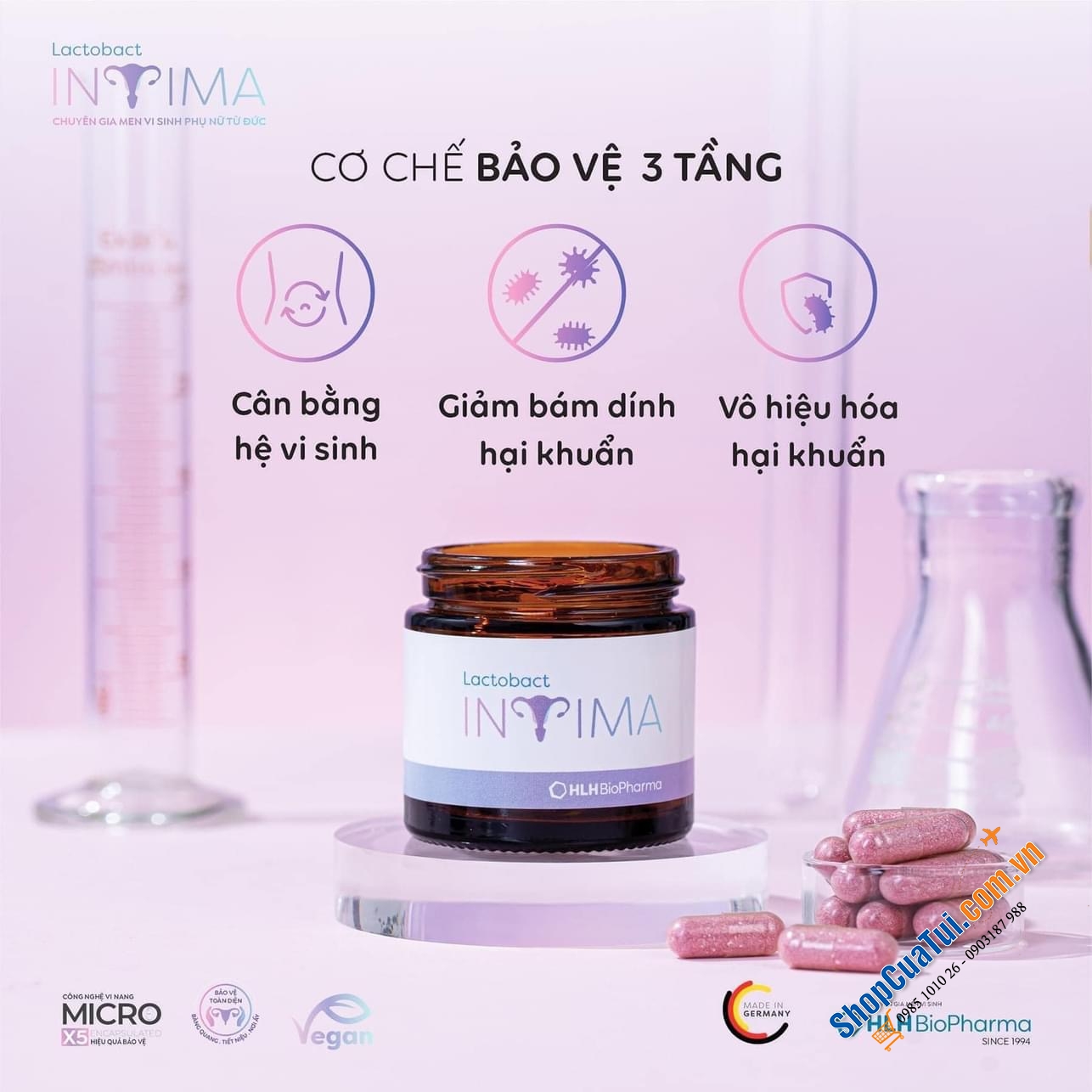 LACTOBACT INTIMA - MEN VI SINH PHỤ NỮ TỪ ĐỨC - GIẢM TÁI PHÁT VIÊM, NẤM, NGỨA VÀ 12 VẤN ĐỀ “CÔ ẤY” THƯỜNG GẶP