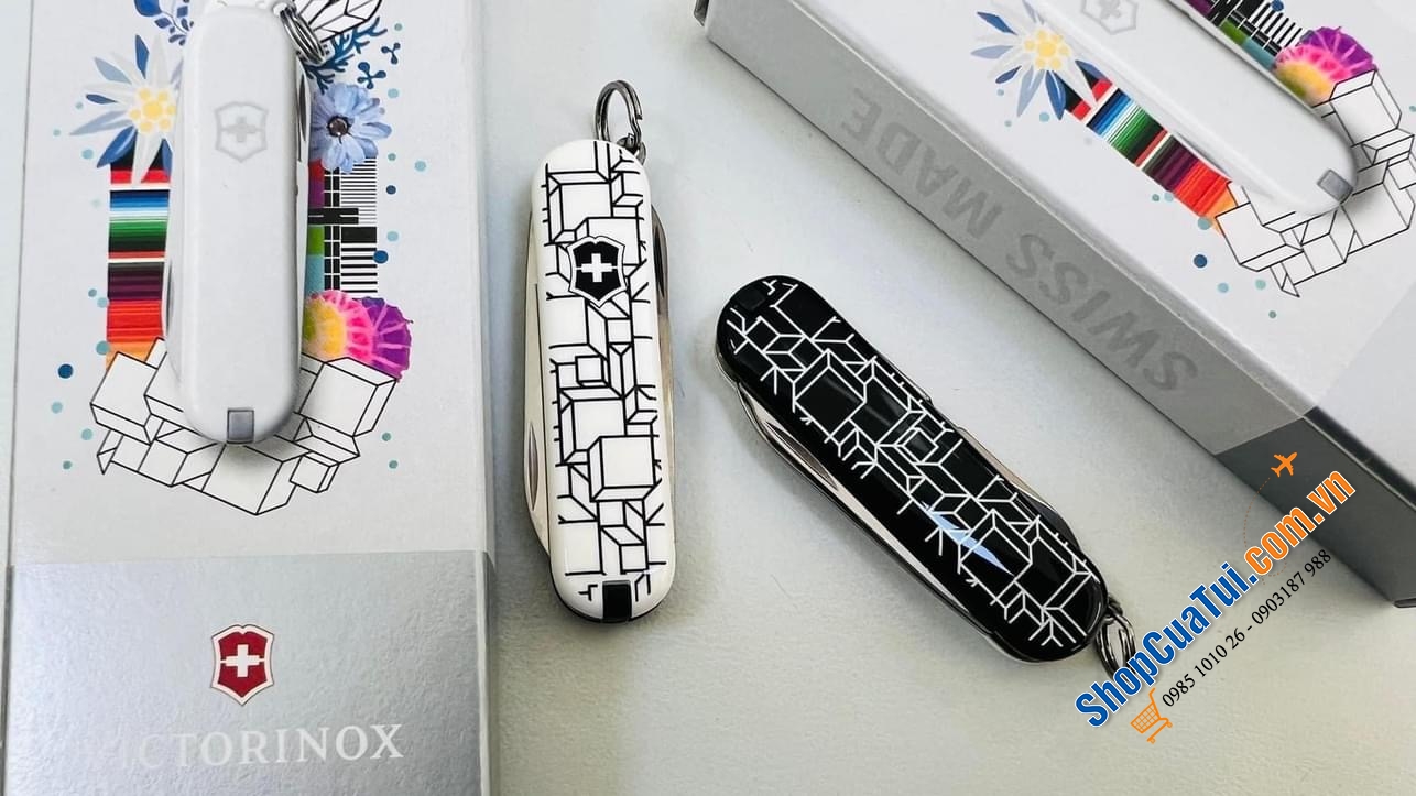 Dụng Cụ Đa Năng Bỏ Túi 5 công năng Victorinox LẬP PHƯƠNG ĐEN TRẮNG