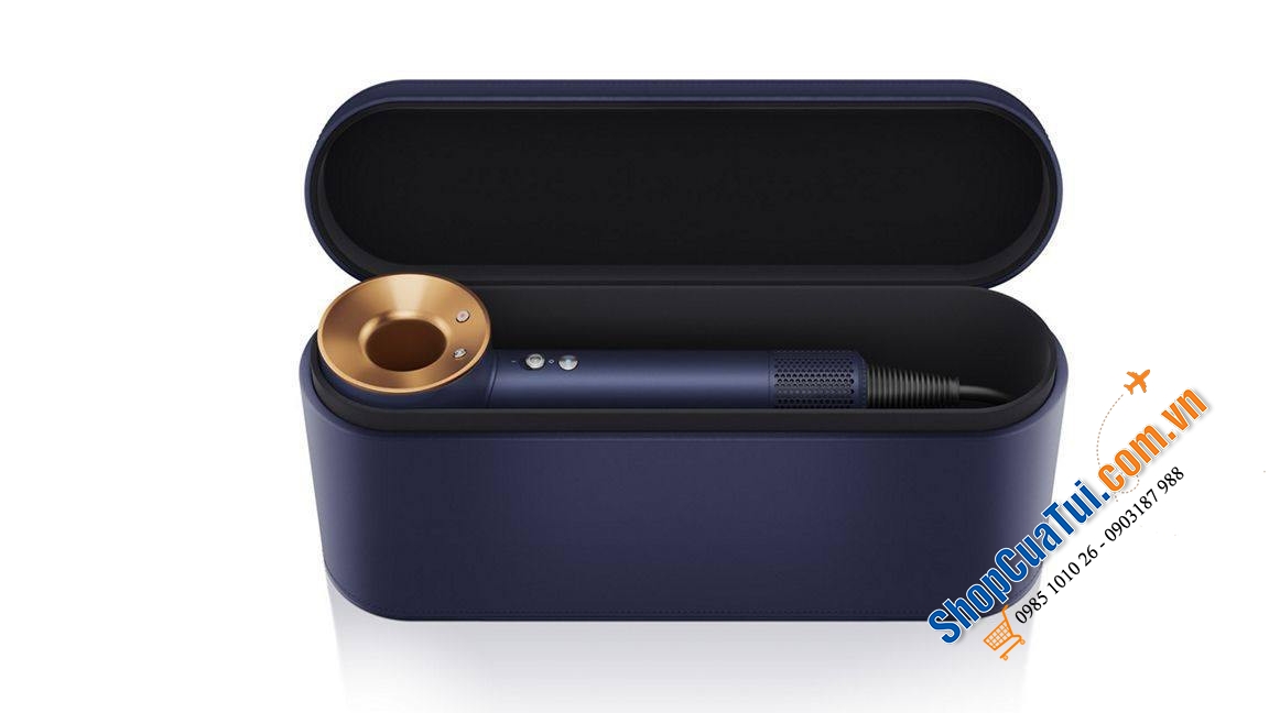Máy sấy tóc Dyson Surpersonic màu xanh Prussian blue Rich copper - Bản limited tặng kèm hộp da