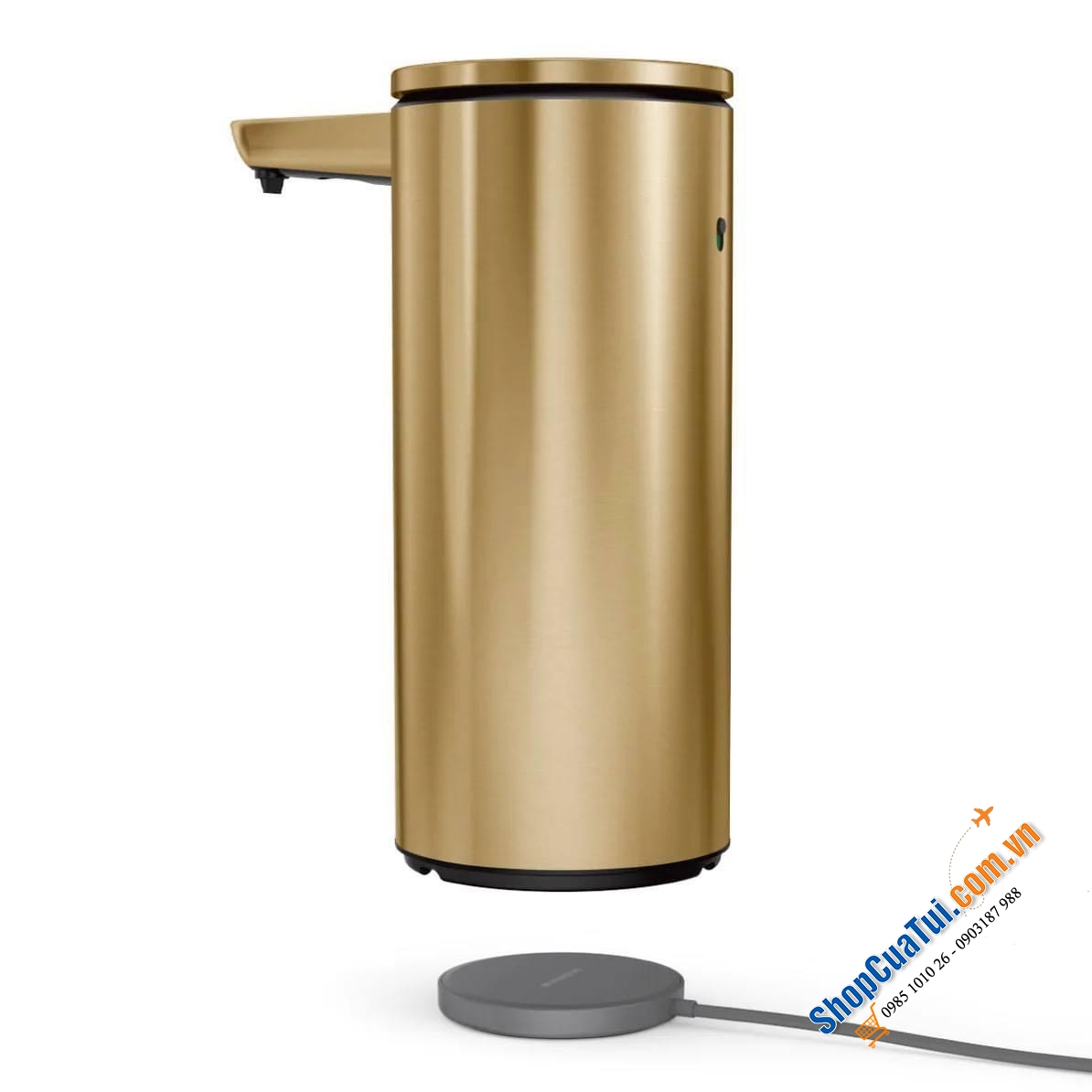 Bình chiết xà phòng cảm ứng kèm caddy để giẻ giửa bát inox mờ Simplehuman - các màu đồng, màu đen, màu bạc, màu trắng - cho bếp hoặc nhà tắm