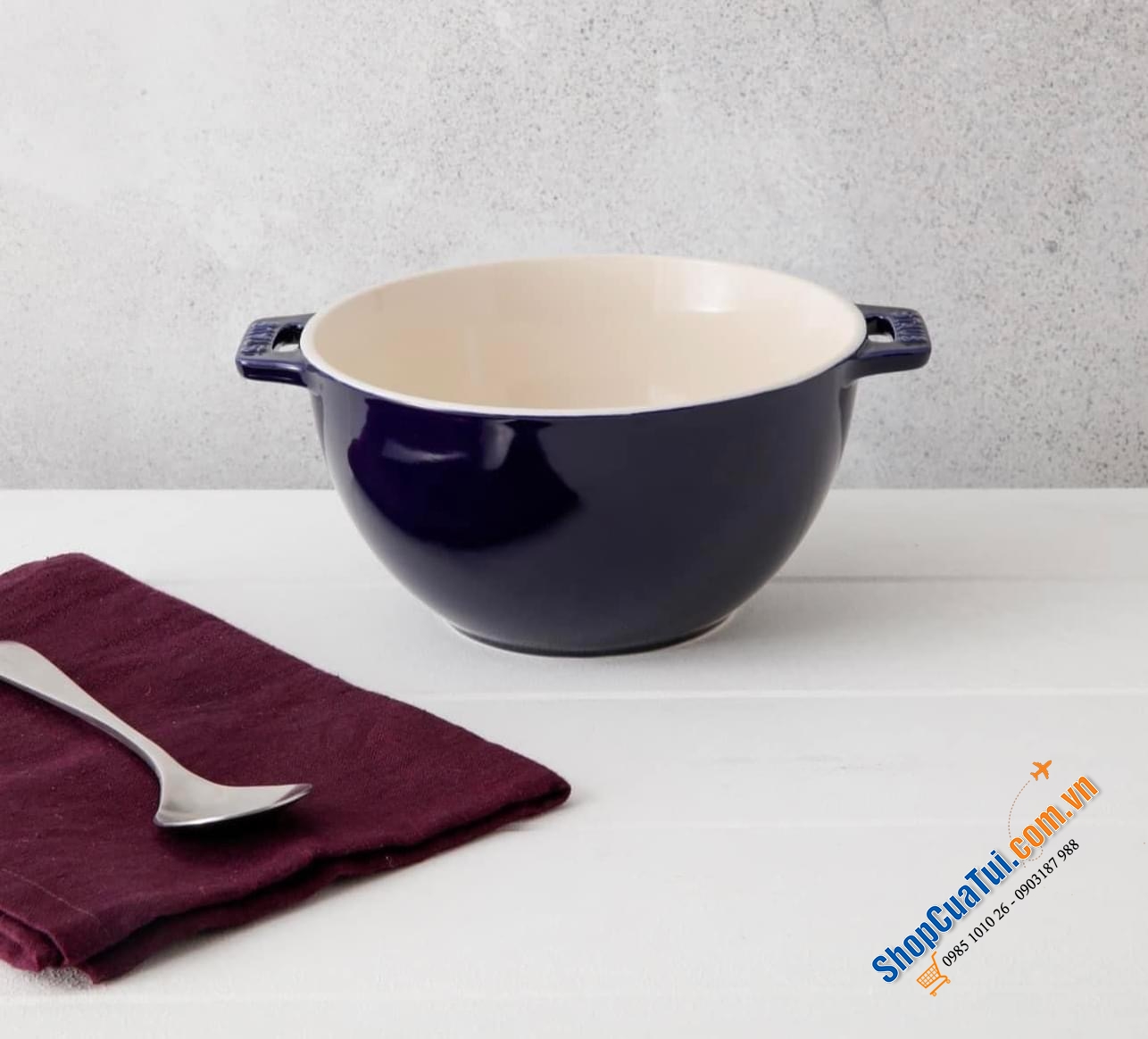 ÂU - BÁT CANH VỪA STAUB XANH 18 CM - 1,7 LIT 1 MÀU XANH/ MÀU ĐỎ.