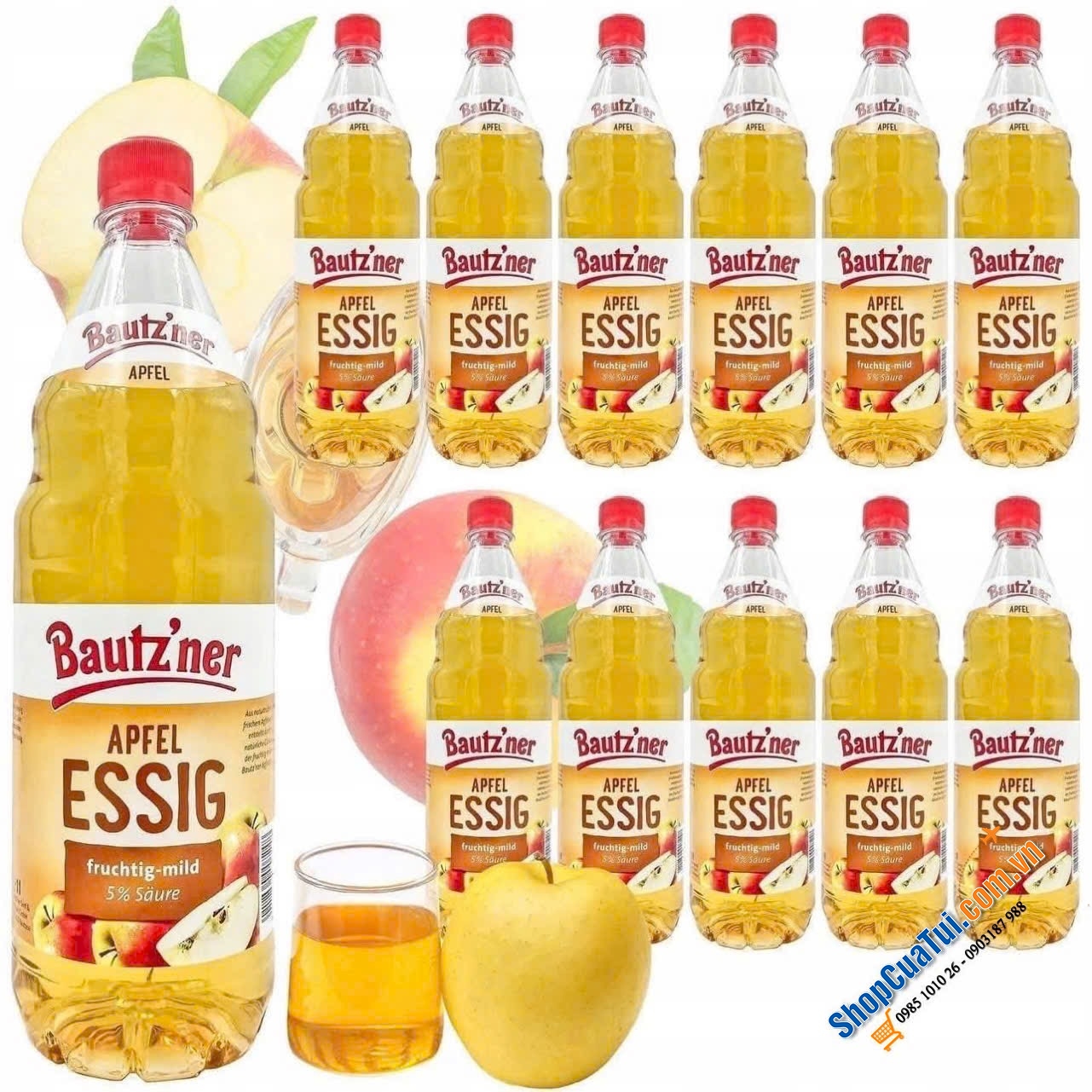 Giấm táo hữu cơ Bautzner APFEL ESSIG.