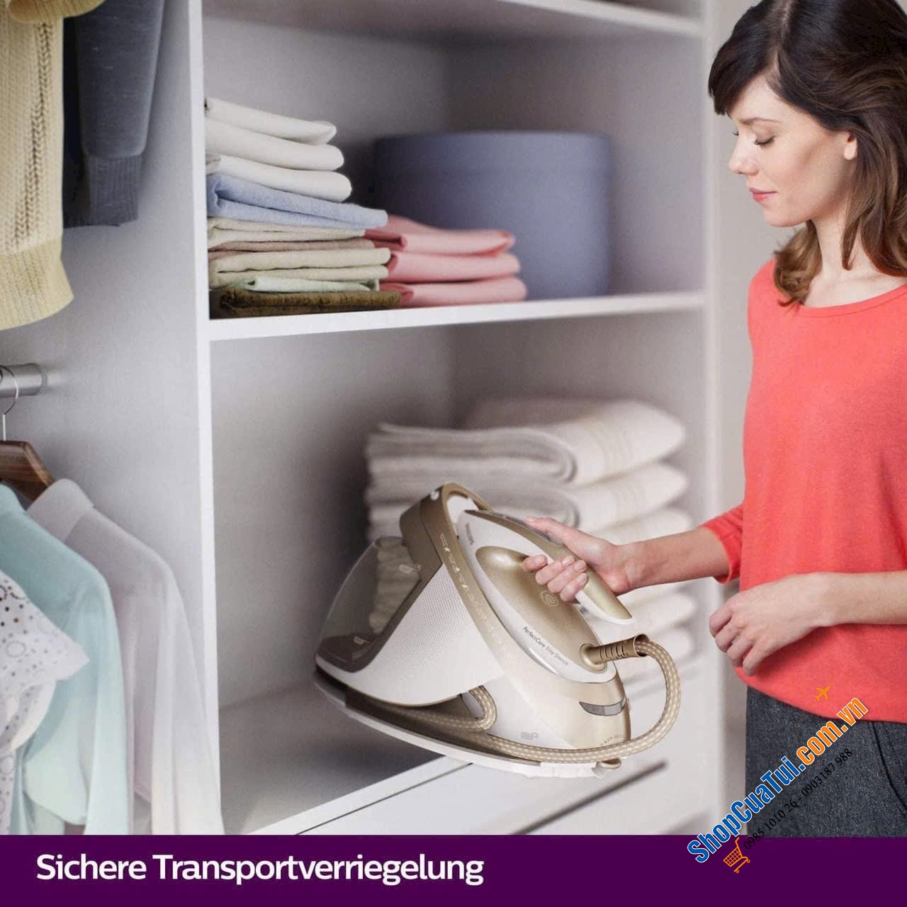 BÀN LÀ HƠI NƯỚC CHUYÊN DỤNG PHILIPS PERFECTCARE ELITE GC9642/60 với công suất 2400w, ngăn chứa nước 1,8 Lít