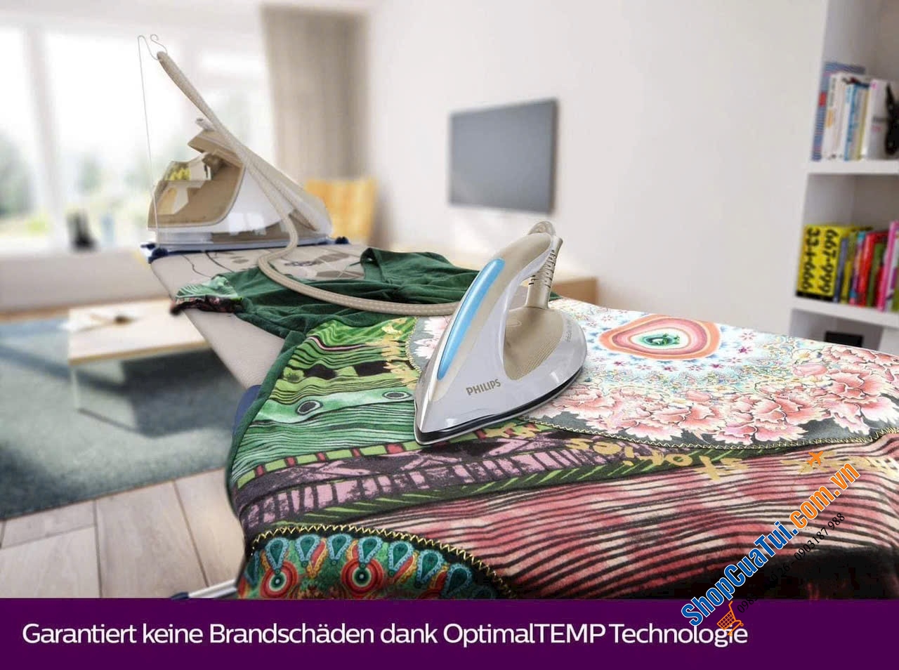 BÀN LÀ HƠI NƯỚC CHUYÊN DỤNG PHILIPS PERFECTCARE ELITE GC9642/60 với công suất 2400w, ngăn chứa nước 1,8 Lít