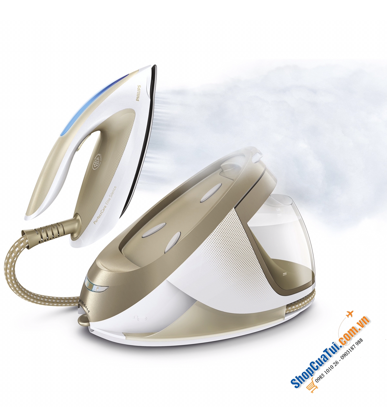 BÀN LÀ HƠI NƯỚC CHUYÊN DỤNG PHILIPS PERFECTCARE ELITE GC9642/60 với công suất 2400w, ngăn chứa nước 1,8 Lít