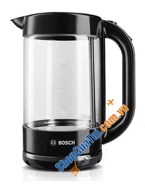 ẤM SIÊU TỐC THUỶ TINH BOSCH TWK70B03 1,7L công suất 2300w màu đen