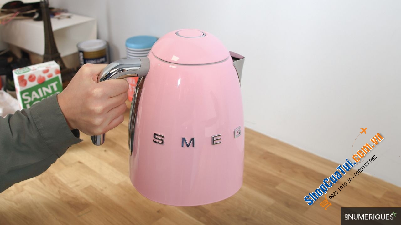 Ấm siêu tốc SMEG KLF04 có điều chỉnh nhiệt độ, 1,7 lít, 3000w, màu hồng