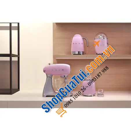 Ấm siêu tốc SMEG KLF04 có điều chỉnh nhiệt độ, 1,7 lít, 3000w, màu hồng