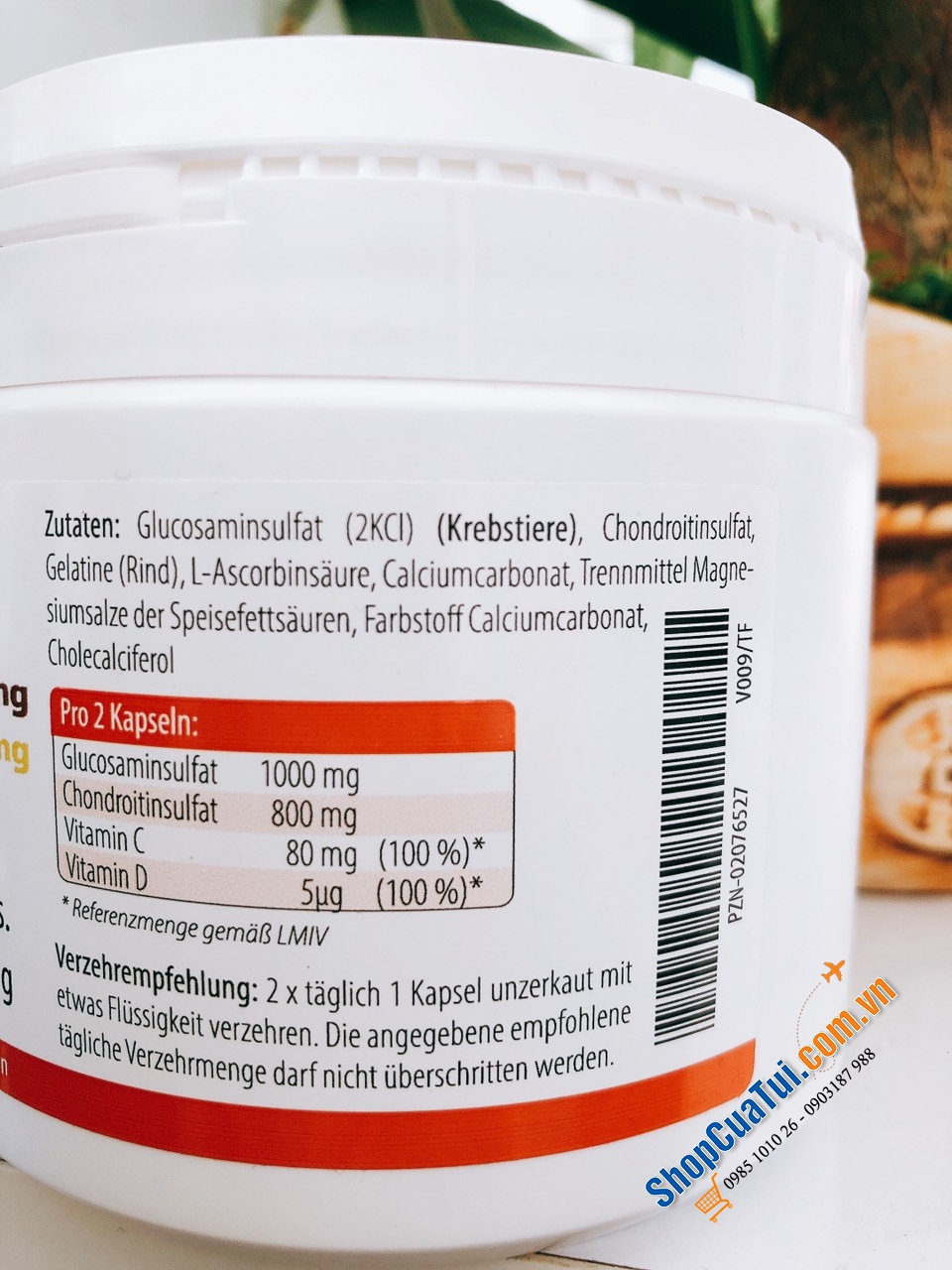 VIÊN UỐNG BỔ SỤN XƯƠNG KHỚP GLUCOSAMIN 500mg CHONDROITIN 400mg, của VELAG Pharma GmbH lọ 270 viên