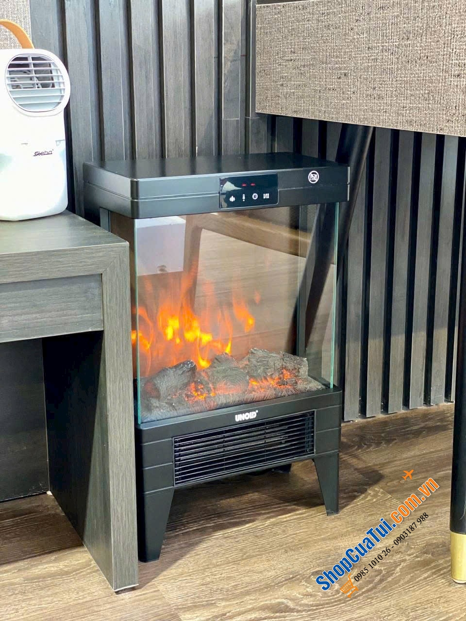 Lò sưởi điện UNOLD  3 trong 1 với hiệu ứng ngọn lửa 3D, công nghệ chuẩn Châu Âu, sưởi ấm đối lưu giống như cách mặt trời tỏa nhiệt nên rất tốt cho sức khỏe