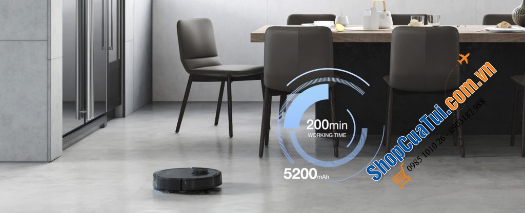Robot hút bụi lau nhà Ecovacs Deebot Ozmo T8 AIVI PLUS - nhận dạng vật nhanh, tự động đổ rác