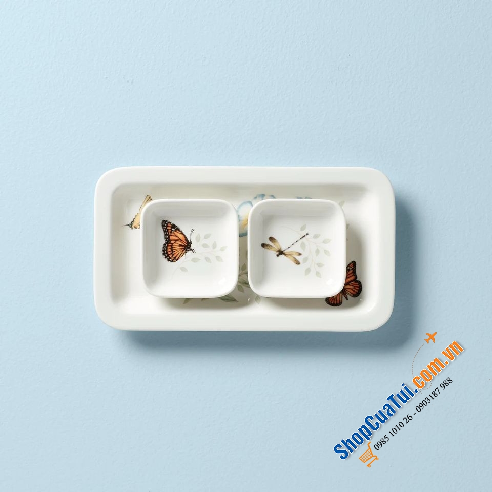 Sét đĩa Sushi 3 món Lenox Butterfly Meadow