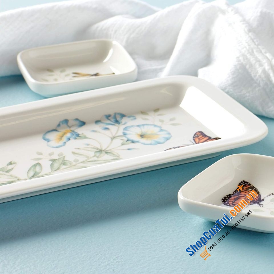 Sét đĩa Sushi 3 món Lenox Butterfly Meadow