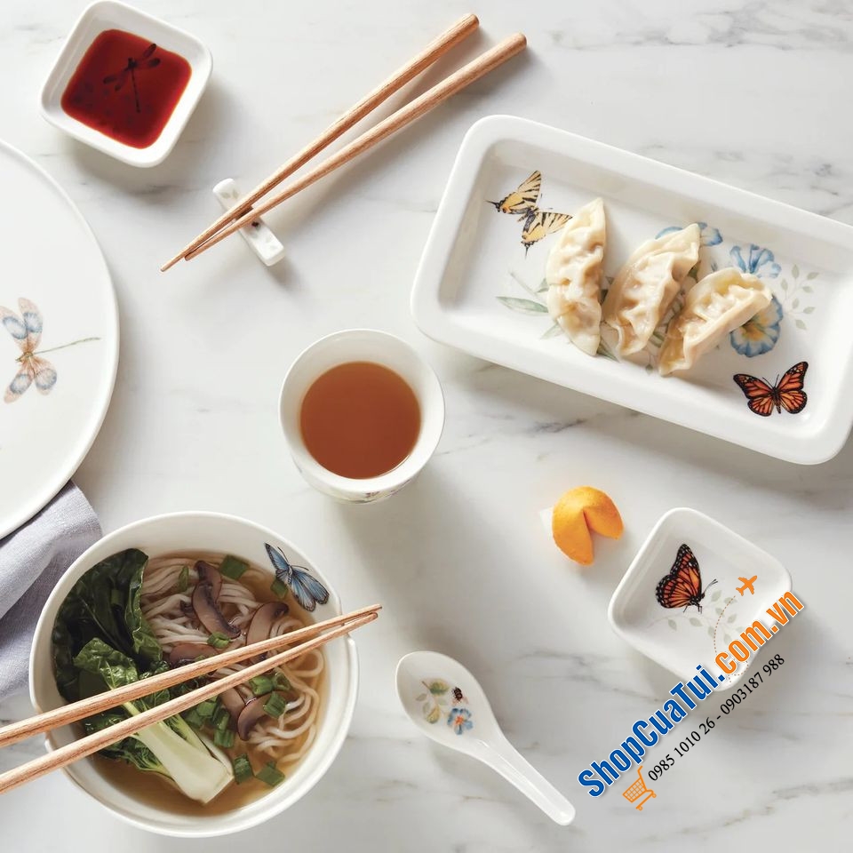 Sét đĩa Sushi 3 món Lenox Butterfly Meadow