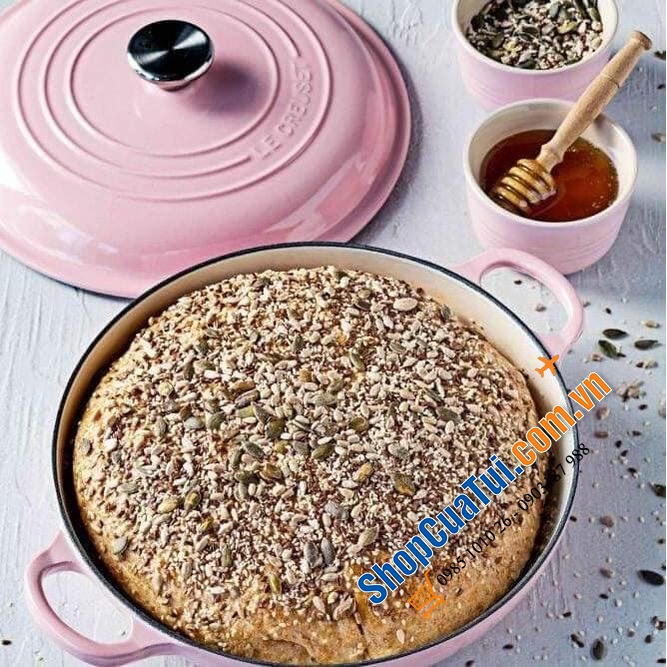 Nồi gang Le Creuset Signature 24cm màu hồng 4.2 lít