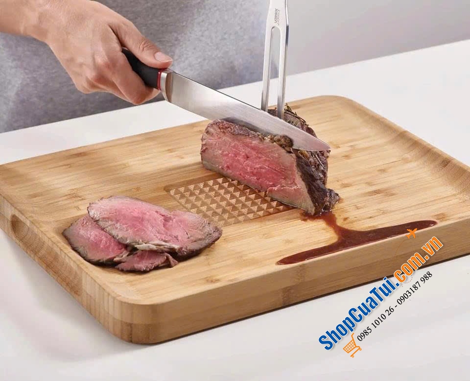 THỚT TRE CHỮ NHẬT JOSEPH JOSEPH CUT & CAVE BAMBOO 60142, Kích thước: ‎30 x 40,01 x 3,51 cm