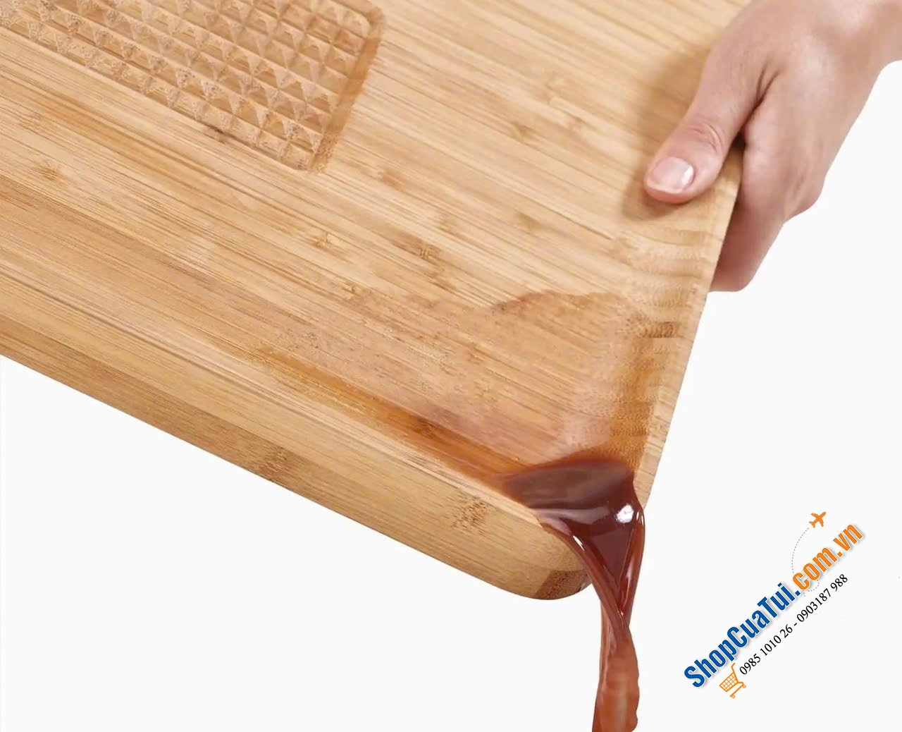 THỚT TRE CHỮ NHẬT JOSEPH JOSEPH CUT & CAVE BAMBOO 60142, Kích thước: 30 x 40,01 x 3,51 cm