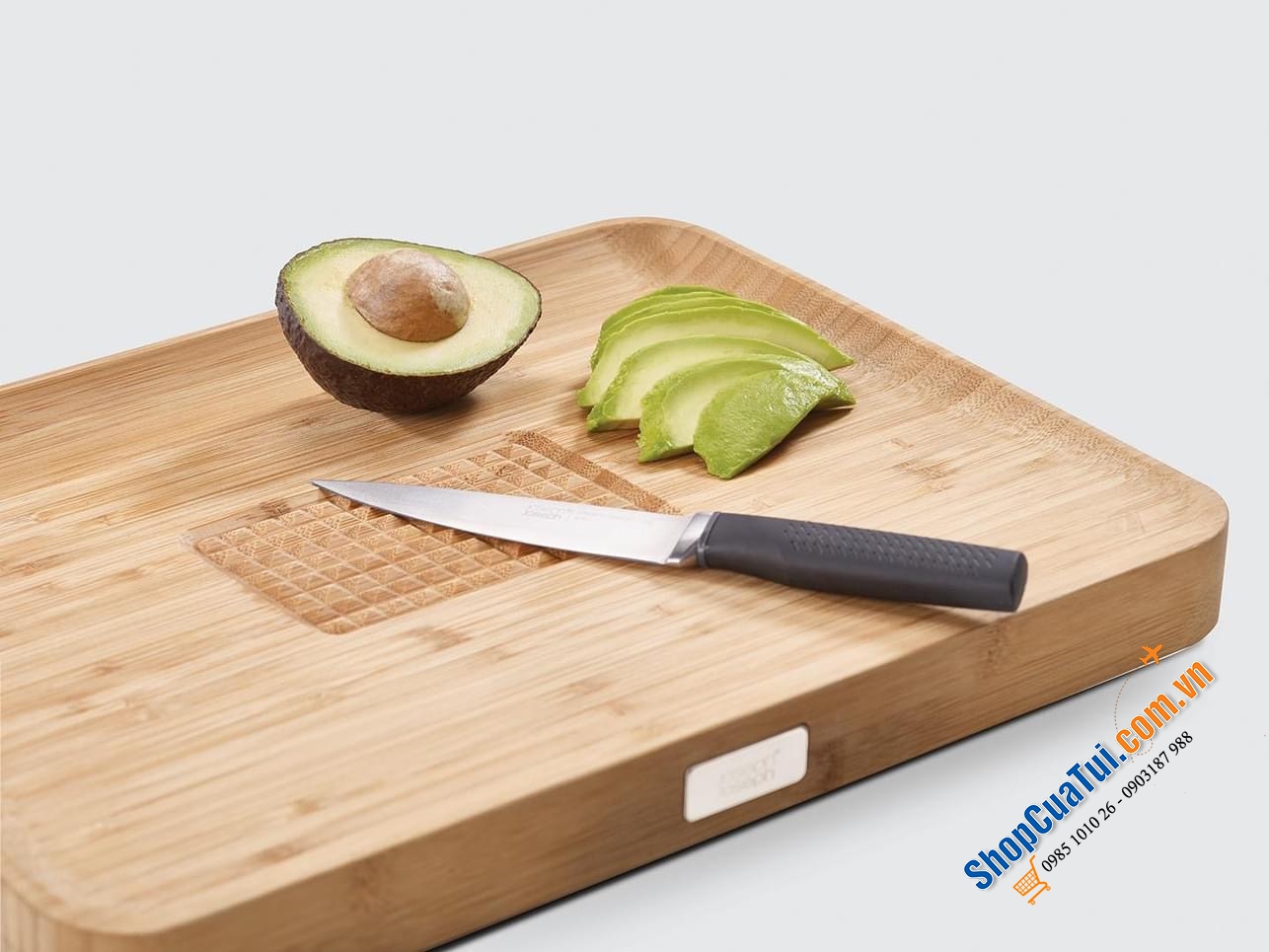 THỚT TRE CHỮ NHẬT JOSEPH JOSEPH CUT & CAVE BAMBOO 60142, Kích thước: 30 x 40,01 x 3,51 cm