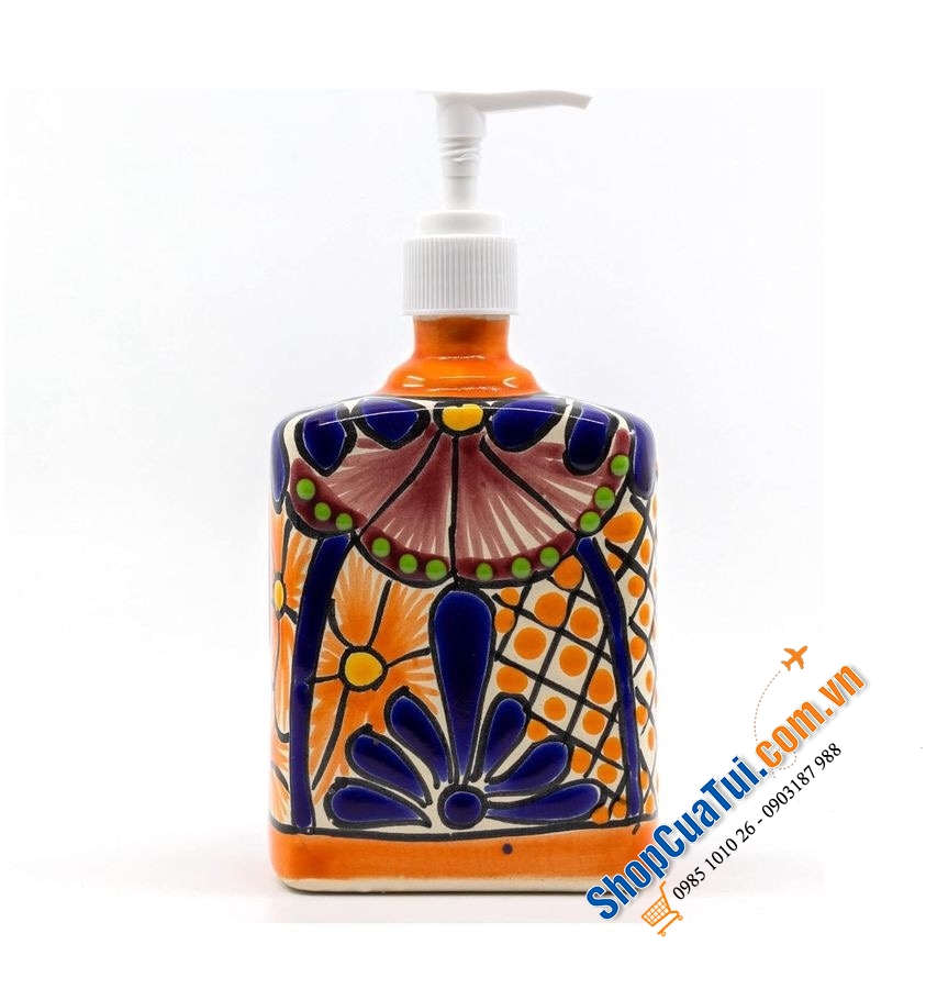 Bình chiết xà phòng gốm Handmade Talavera - Made in Mexico