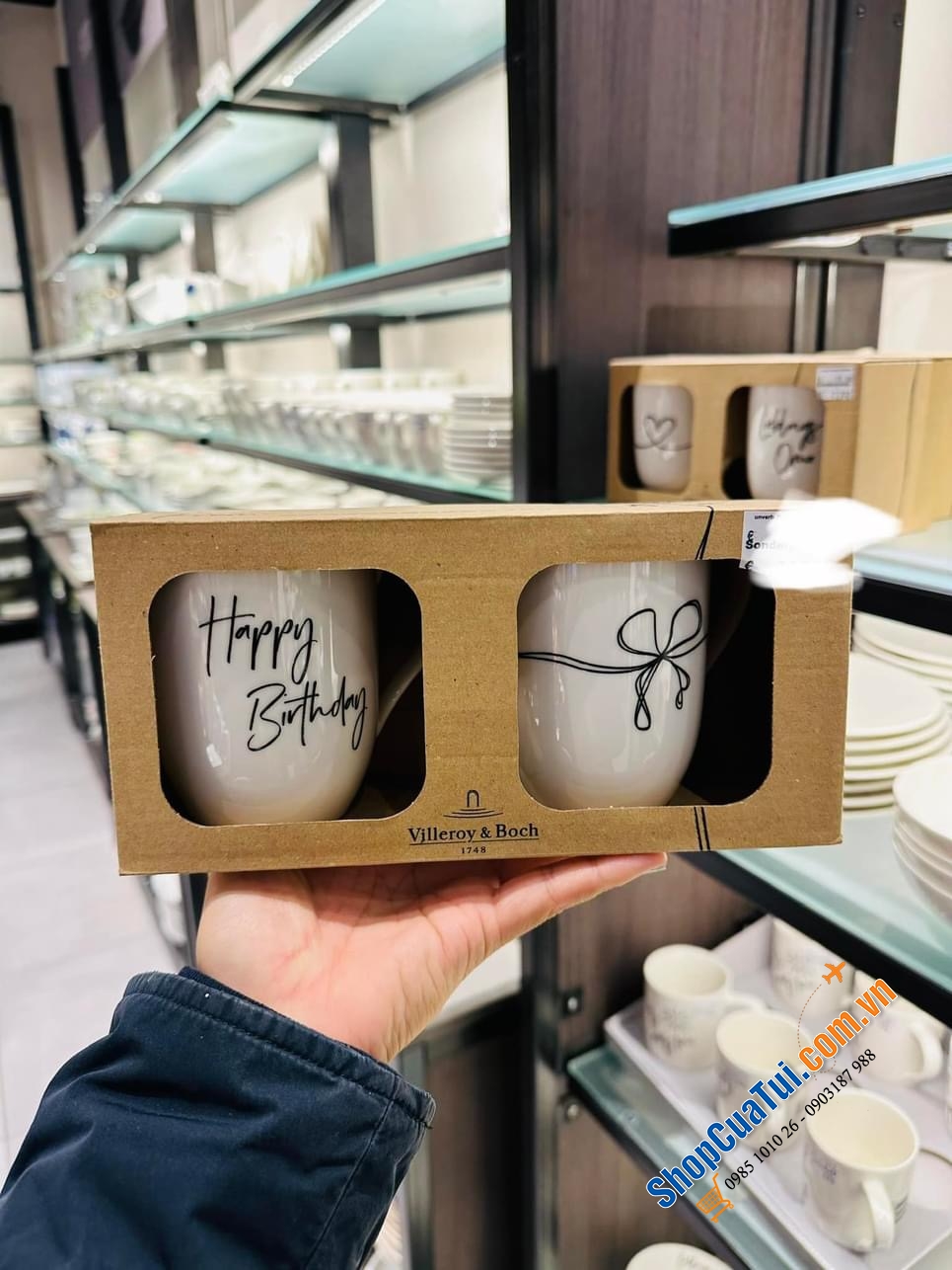 SET CỐC ĐÔI HAPPY BIRTHDAY - VILLEROY BOCH - MADE IN GERMANY.