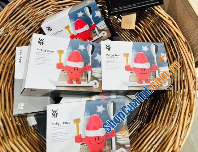 SET ĐỰNG TRỨNG LUỘC WMF KÈM BÚA ĐẬP XMAS .