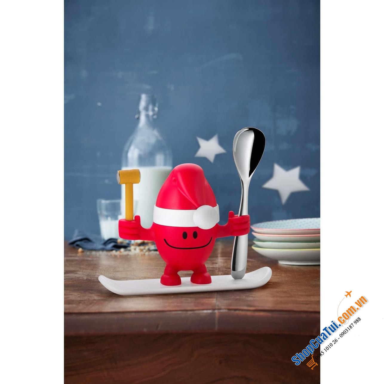 SET ĐỰNG TRỨNG LUỘC WMF KÈM BÚA ĐẬP XMAS .