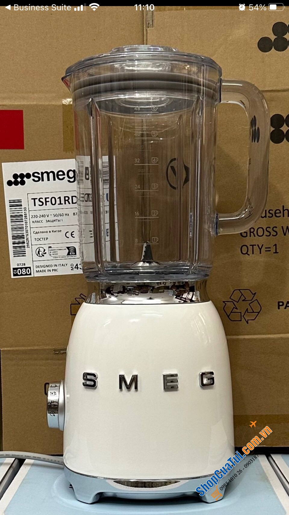 Máy xay sinh tố SMEG BLF03WHEU màu trắng 1,5 Lít, 800w