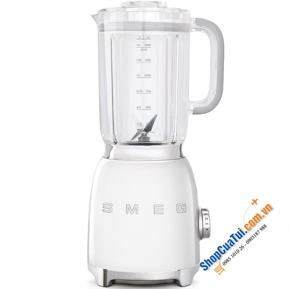 Máy xay sinh tố SMEG BLF03WHEU màu trắng 1,5 Lít, 800w