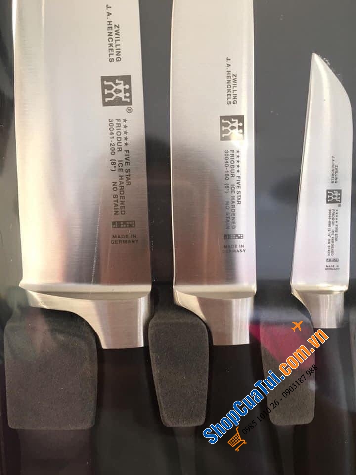 SET 3 DAO ZWILLING FIVE STAR - DÒNG ĐẦU BẢNG ĐỈNH CỦA ĐỈNH - MADE IN GERMANY.