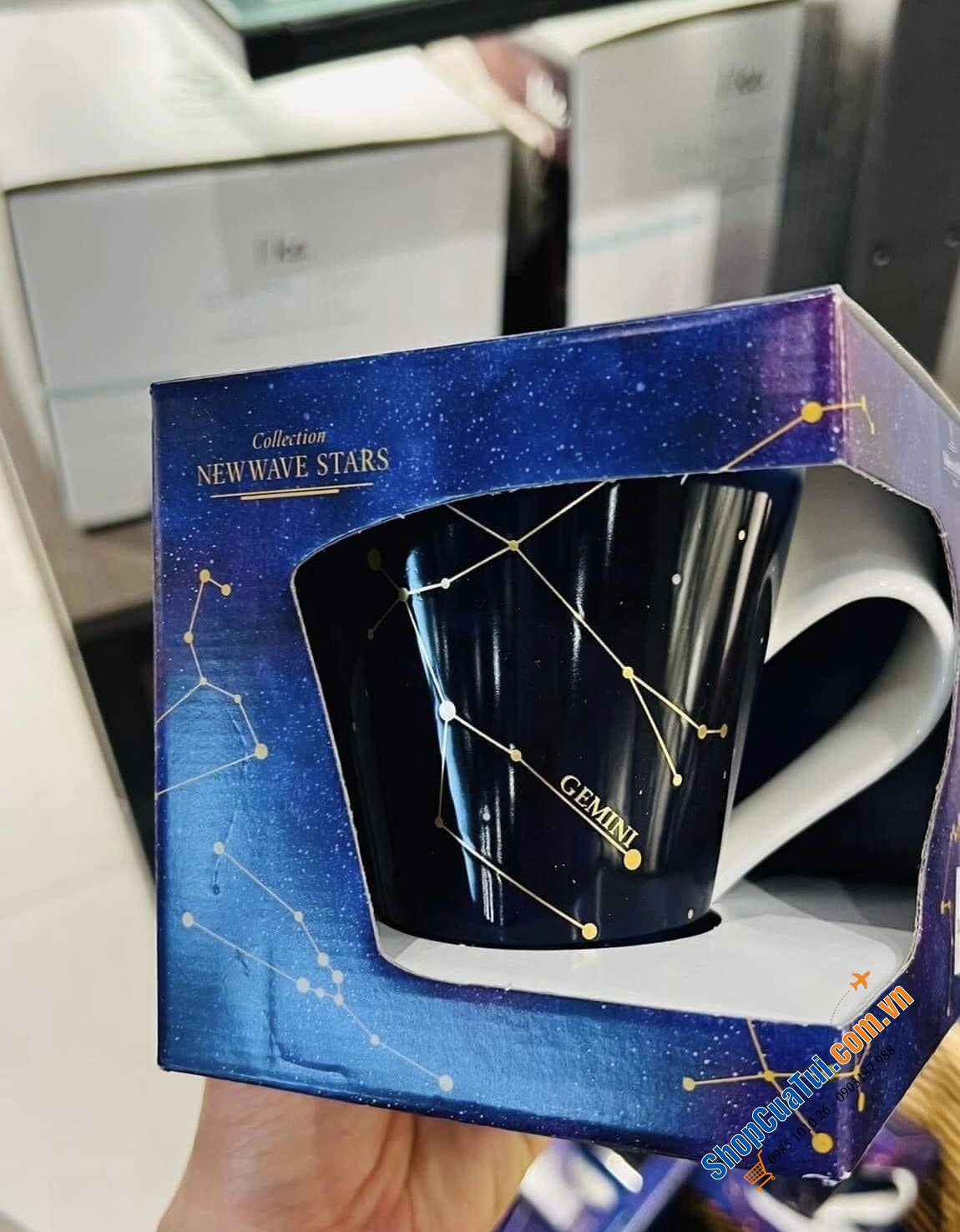 Cốc villeroy boch 12 cung hoàng đạo - MADE IN GERMANY màu xanh Sa phia huyền bí, hoàng gia.