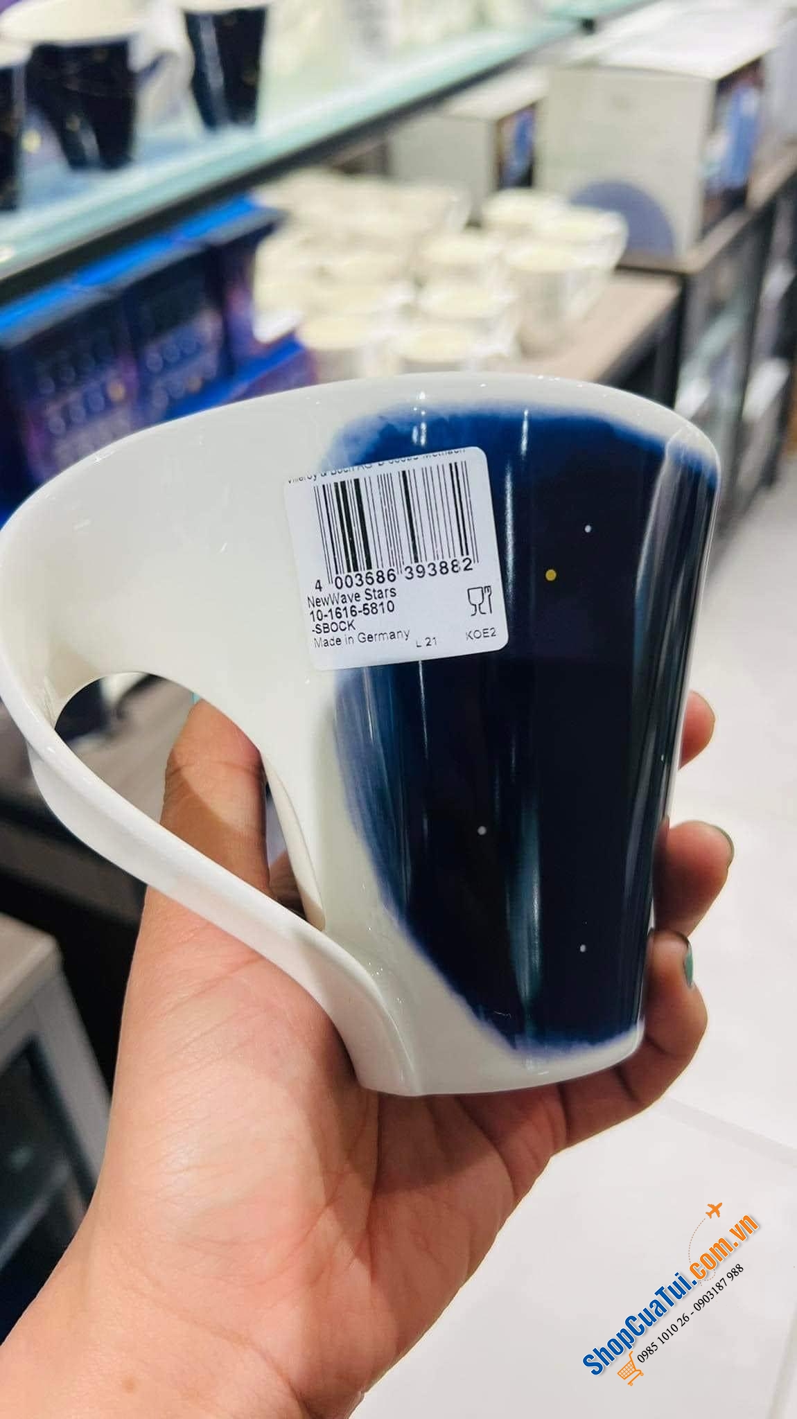 Cốc villeroy boch 12 cung hoàng đạo - MADE IN GERMANY màu xanh Sa phia huyền bí, hoàng gia.