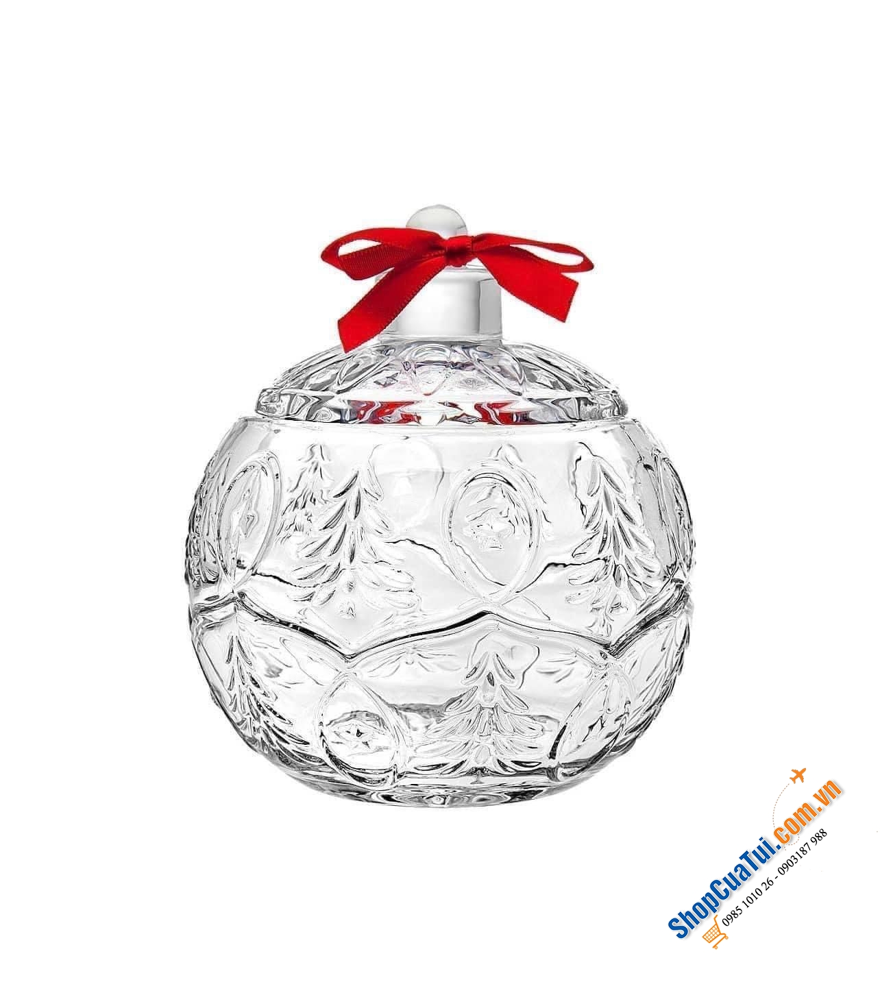 Thố đựng kẹo tròn Godinger mang tinh thần ngày lễ Noel, Tết,...