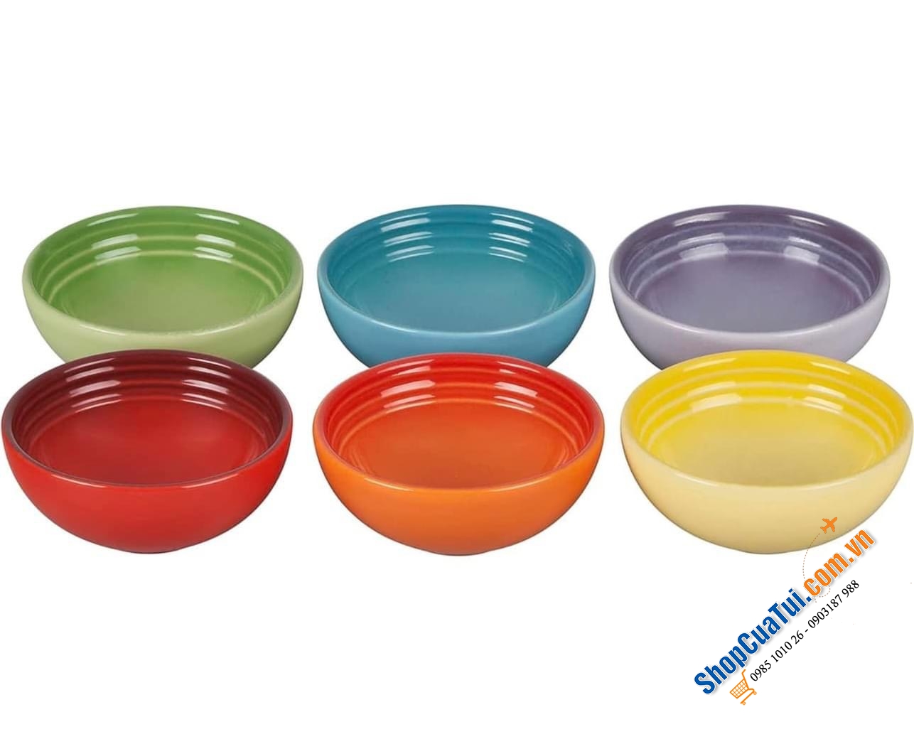 SET 6 BÁT NƯỚC CHẤM CẦU VỒNG LE CREUSET MINI.