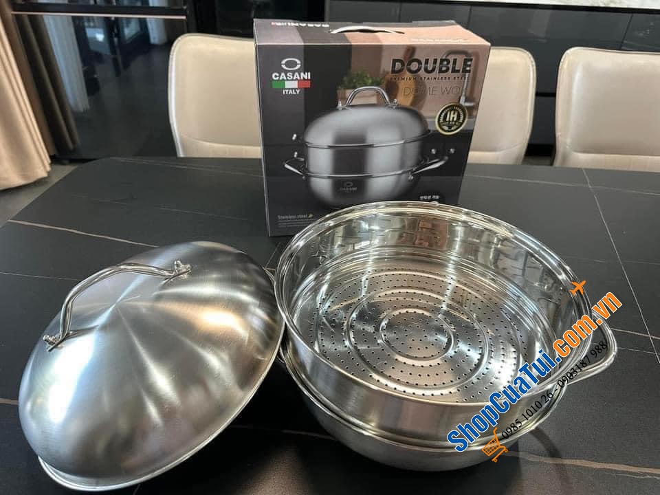 Hấp cả thế giới với XỬNG HẤP 2 TẦNG CASANI 28cm - thương hiệu của Italia