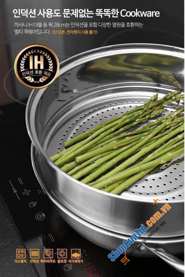 Hấp cả thế giới với XỬNG HẤP 2 TẦNG CASANI 28cm - thương hiệu của Italia