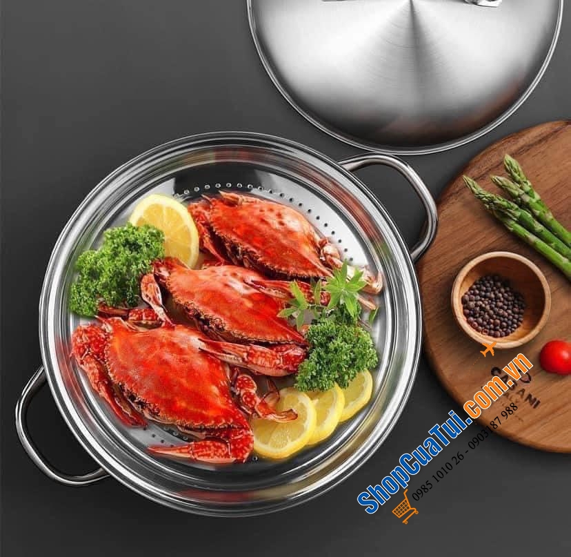 Hấp cả thế giới với XỬNG HẤP 2 TẦNG CASANI 28cm - thương hiệu của Italia