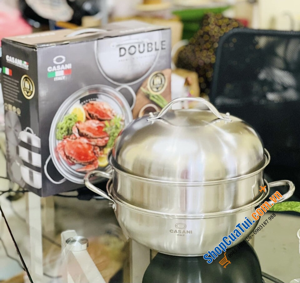 Hấp cả thế giới với XỬNG HẤP 2 TẦNG CASANI 28cm - thương hiệu của Italia
