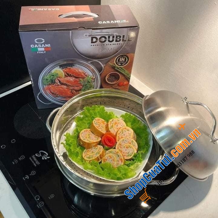 Hấp cả thế giới với XỬNG HẤP 2 TẦNG CASANI 28cm - thương hiệu của Italia