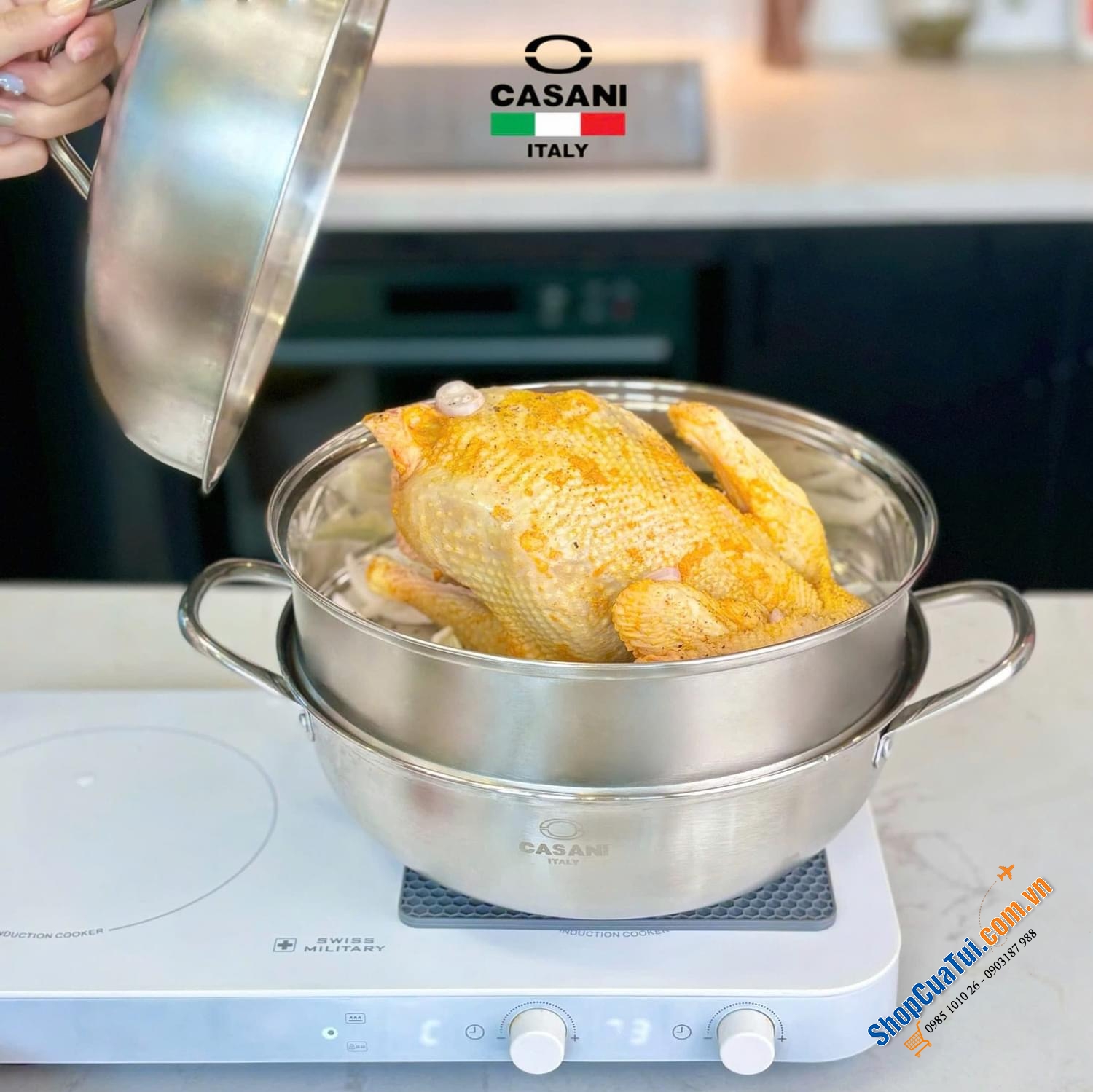 Hấp cả thế giới với XỬNG HẤP 2 TẦNG CASANI 28cm - thương hiệu của Italia