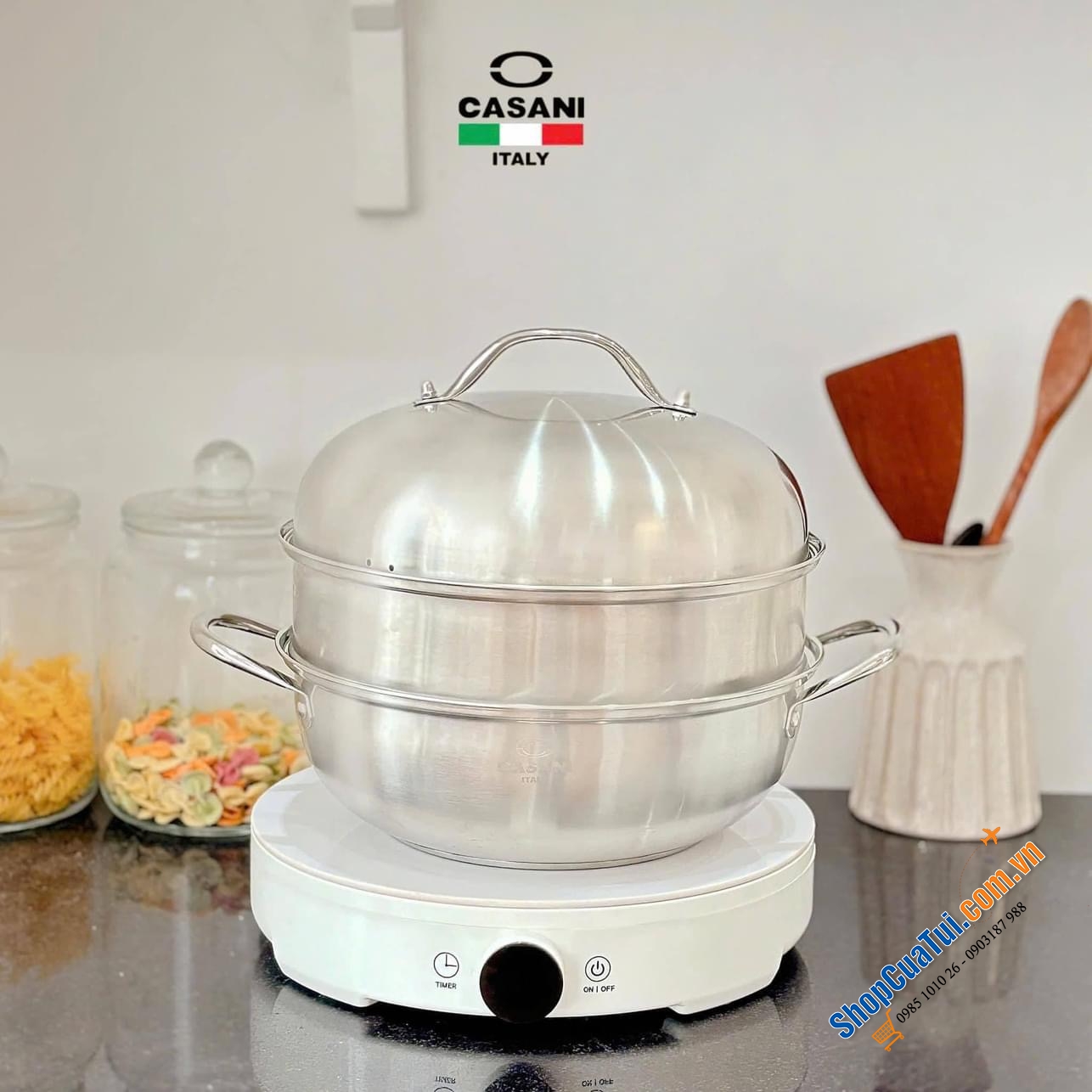 Hấp cả thế giới với XỬNG HẤP 2 TẦNG CASANI 28cm - thương hiệu của Italia