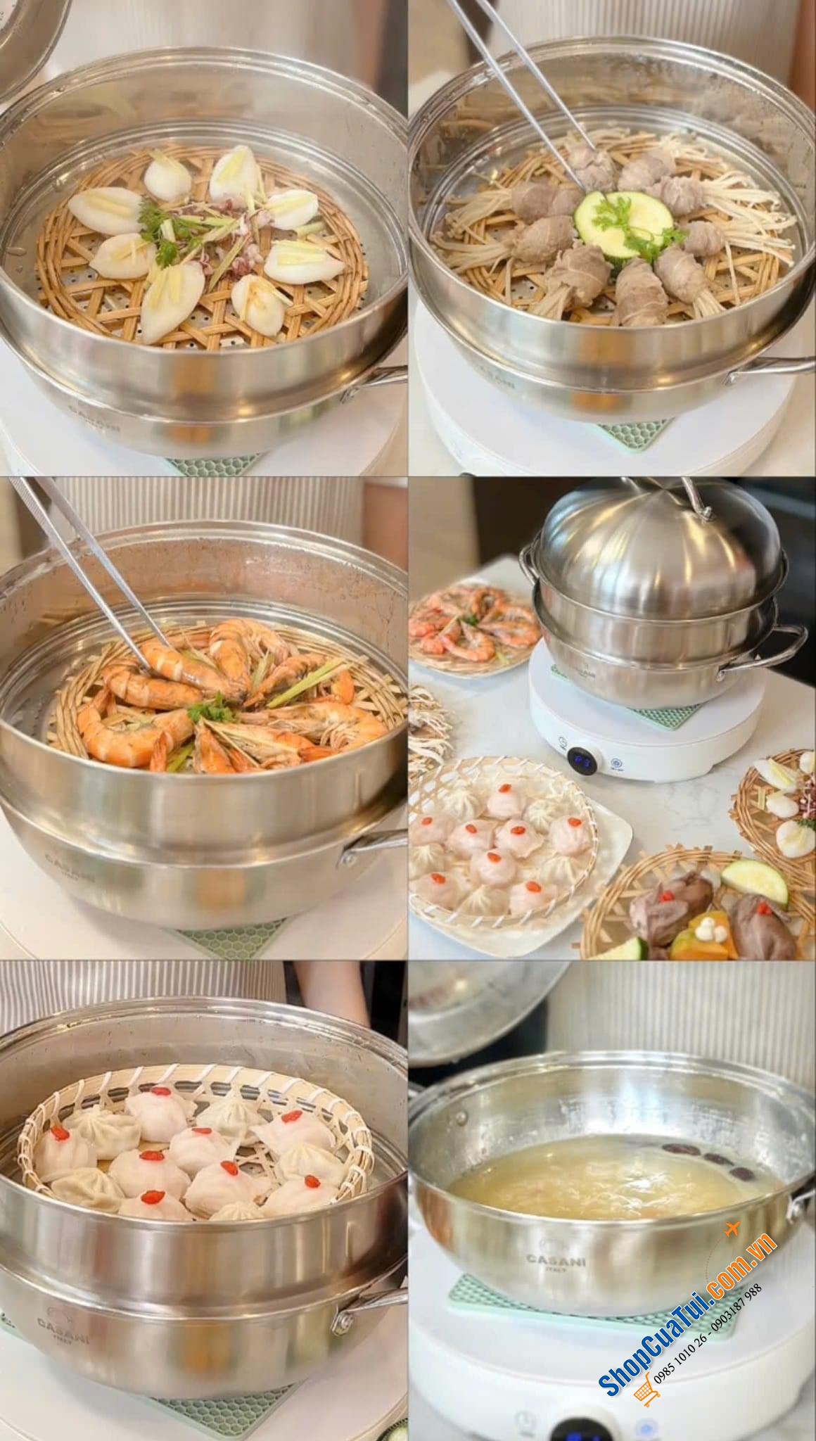 Hấp cả thế giới với XỬNG HẤP 2 TẦNG CASANI 28cm - thương hiệu của Italia