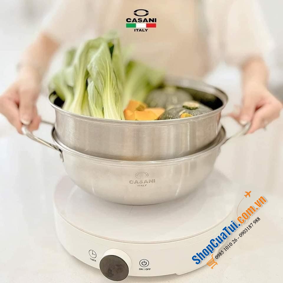 Hấp cả thế giới với XỬNG HẤP 2 TẦNG CASANI 28cm - thương hiệu của Italia