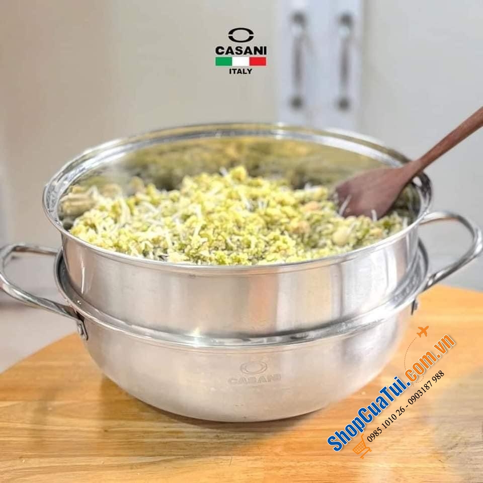 Hấp cả thế giới với XỬNG HẤP 2 TẦNG CASANI 28cm - thương hiệu của Italia