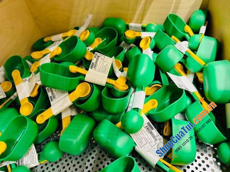 SET ĐÔI THÌA ĐONG IKEA VÀNG XANH.